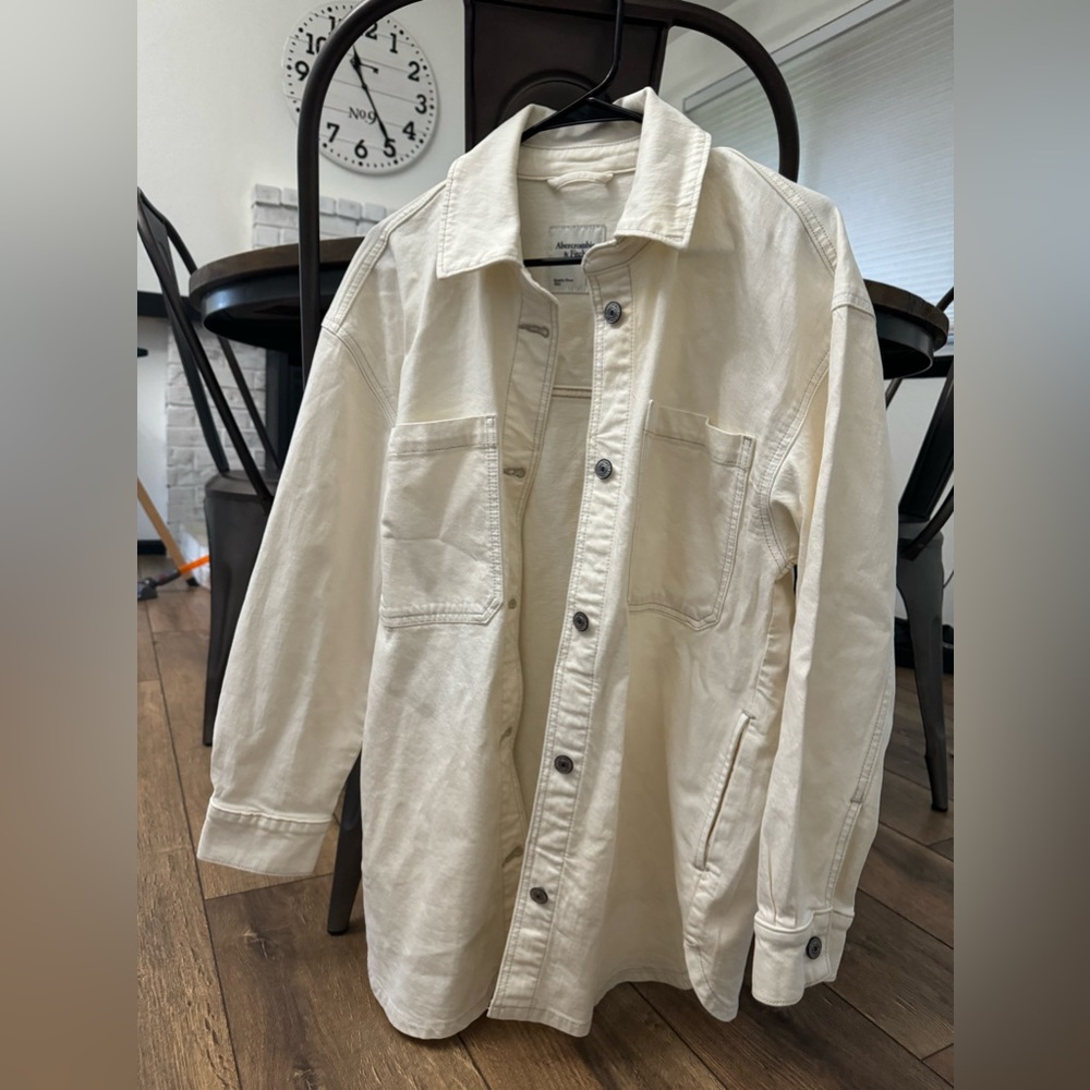 Abercrombie cream denim jacket